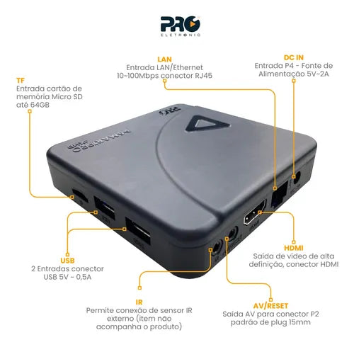 Smart Box Proeletronic Smartpro Prosb-3000/16 Gb 4K HD